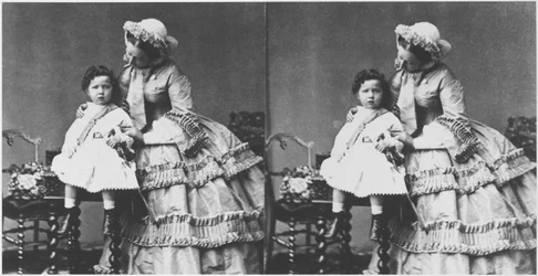 Kaiserin Eugenie und Prinz Eugene Louis Napoleon Bonaparte, um 1858-59